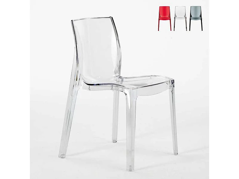 Sedie trasparenti cucina bar Femme Fatale Grand Soleil Design in policarbonato - Trasparente
