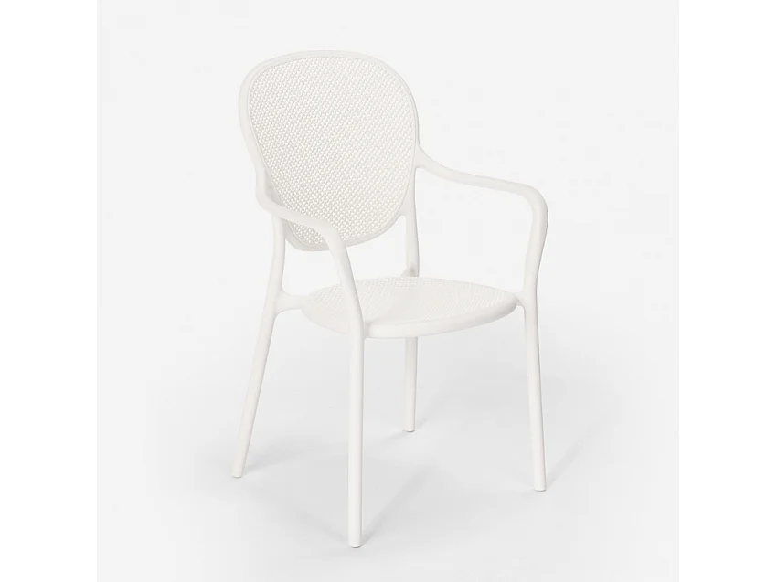 Sedia design moderno per cucina bar ristorante esterno in polipropilene Clara - Bianco