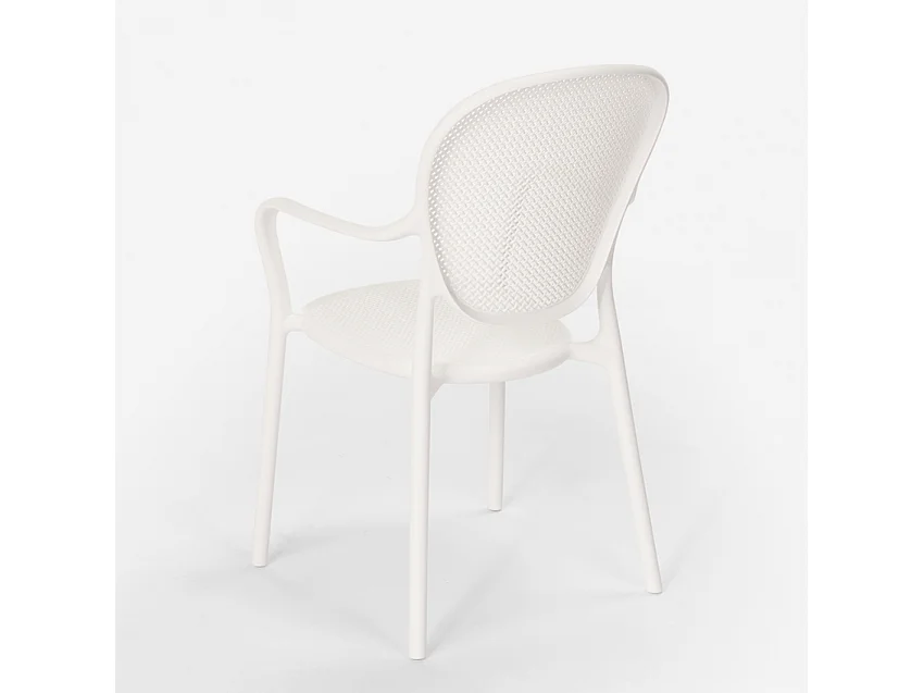 Sedia design moderno per cucina bar ristorante esterno in polipropilene Clara - Bianco