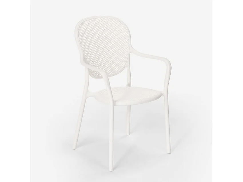 Stuhl in modernem Design aus Polypropylen für Küche Bar Restaurant und Außen Clara - Weiß