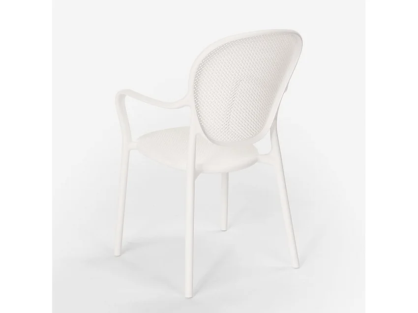 Stuhl in modernem Design aus Polypropylen für Küche Bar Restaurant und Außen Clara - Weiß