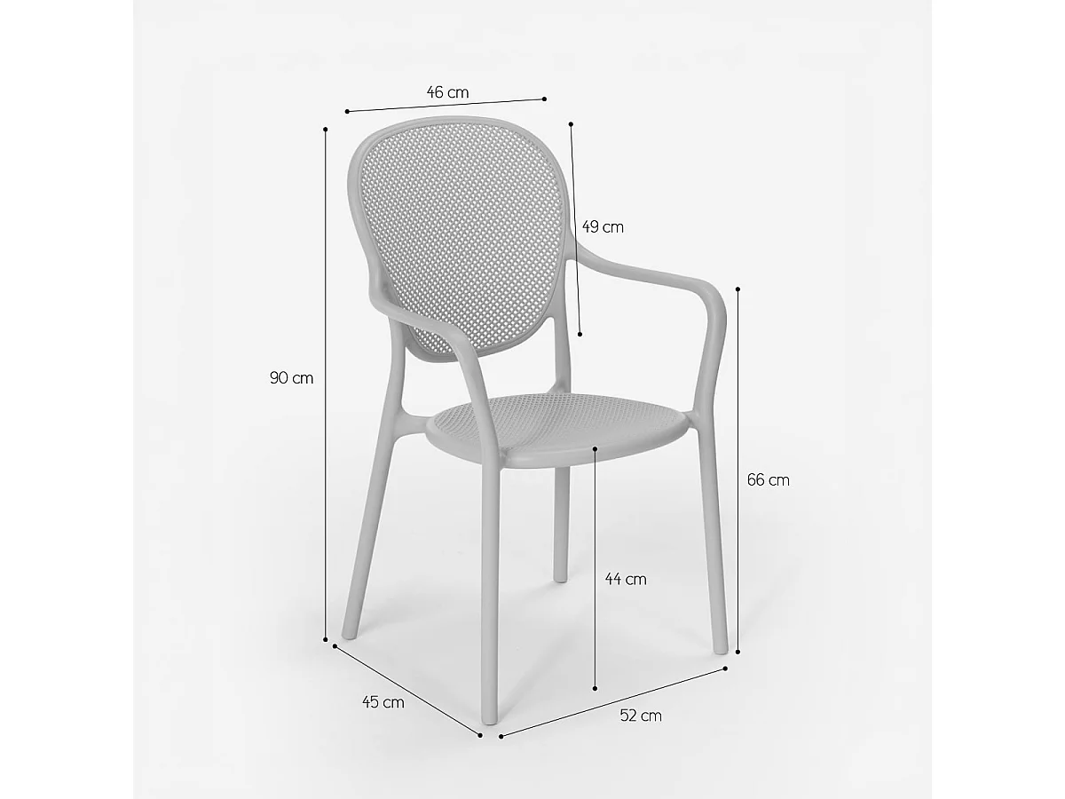 Stuhl in modernem Design aus Polypropylen für Küche Bar Restaurant und Außen Clara - Weiß
