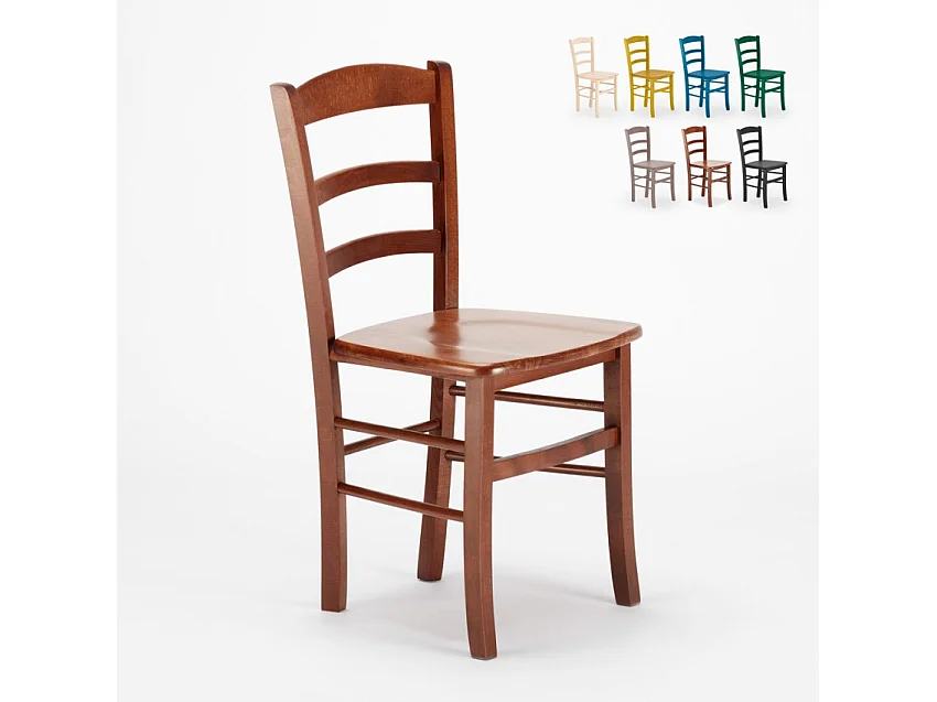 Silla Comedor Madera Haya Rústica para bar y tabernas Paesana Wood - Marrón