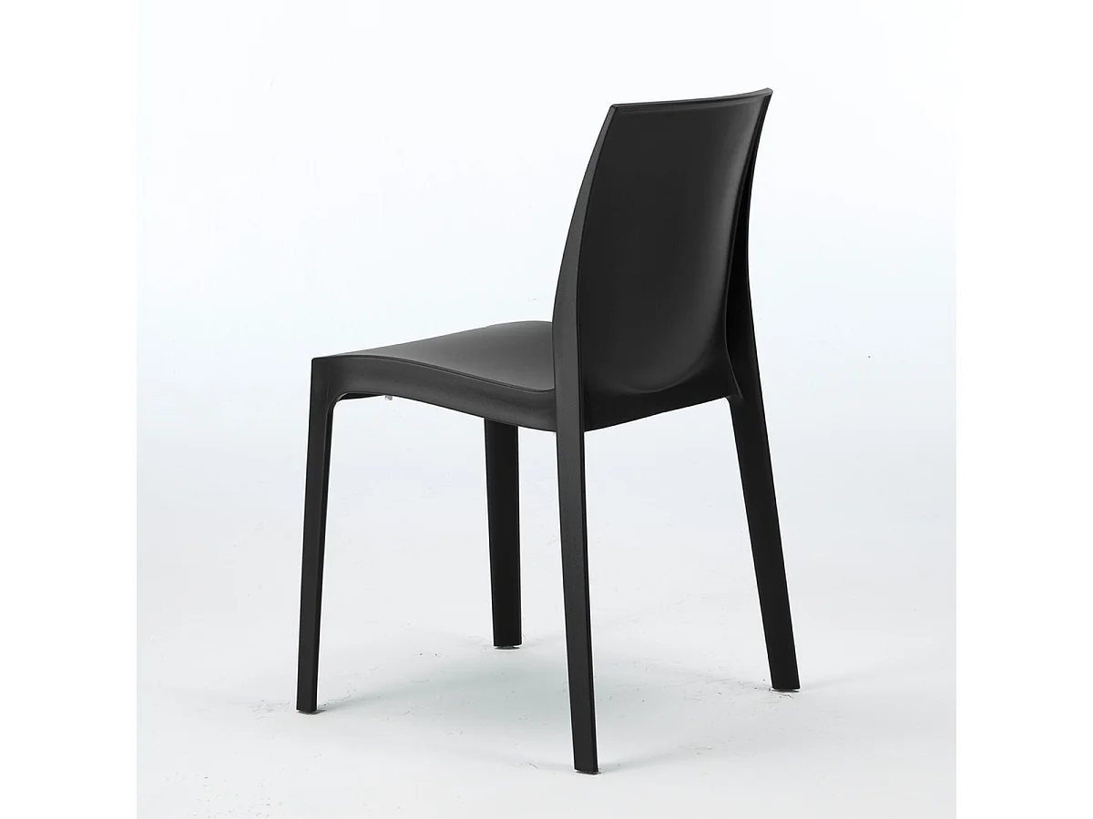 Chaise en polypropylène empilable Salle à Manger café bar Rome Grand Soleil - Noir