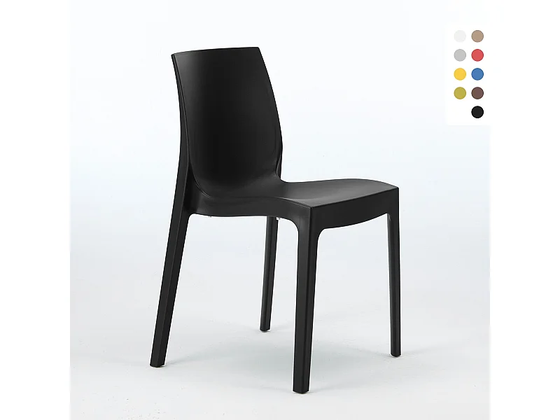 Sedie polipropilene impilabile cucina casa bar Rome Grand Soleil - Nero