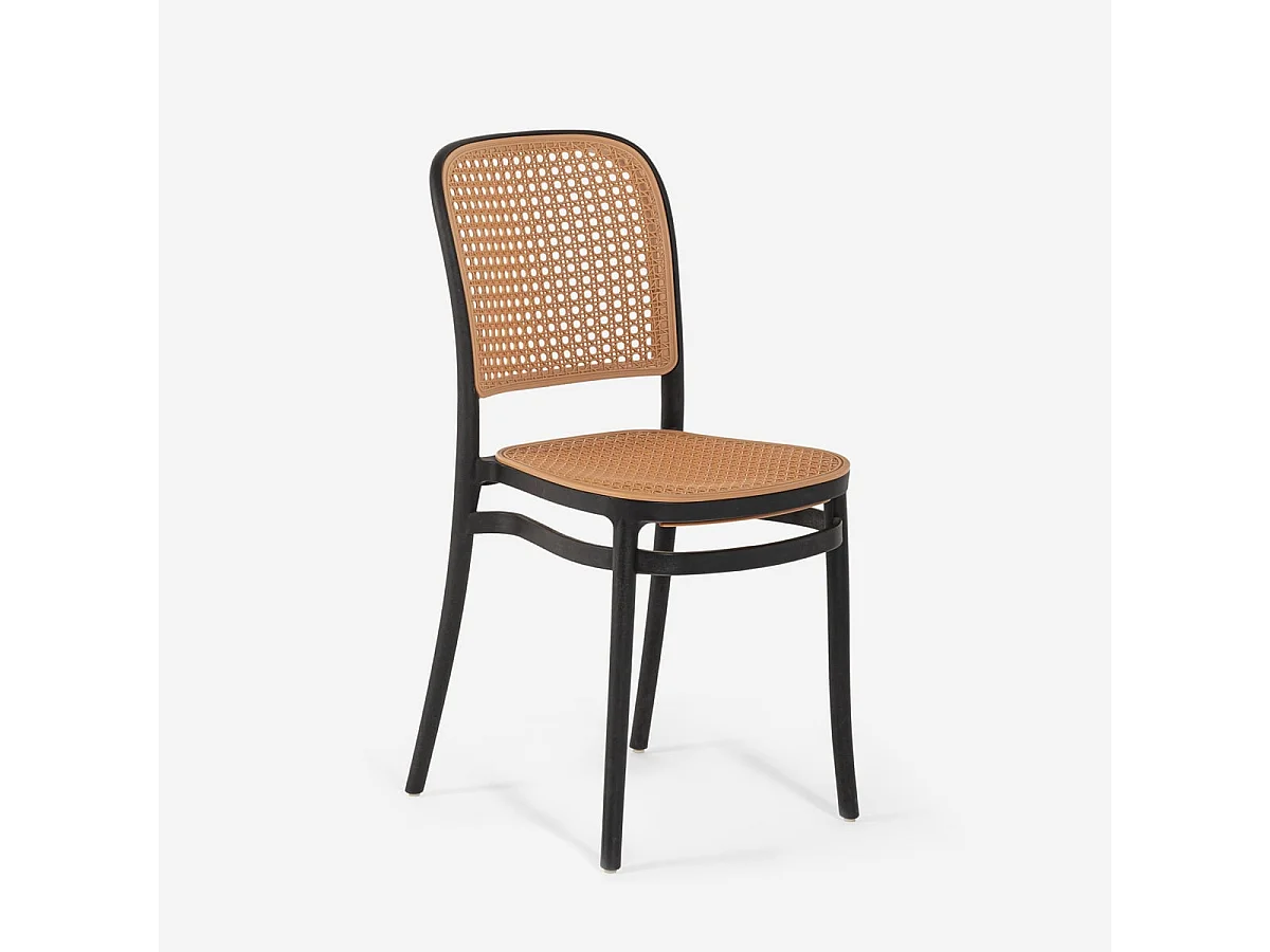 Küchenstuhl Restaurant im Freien stapelbarer klassisch Vihmin - Schwarz