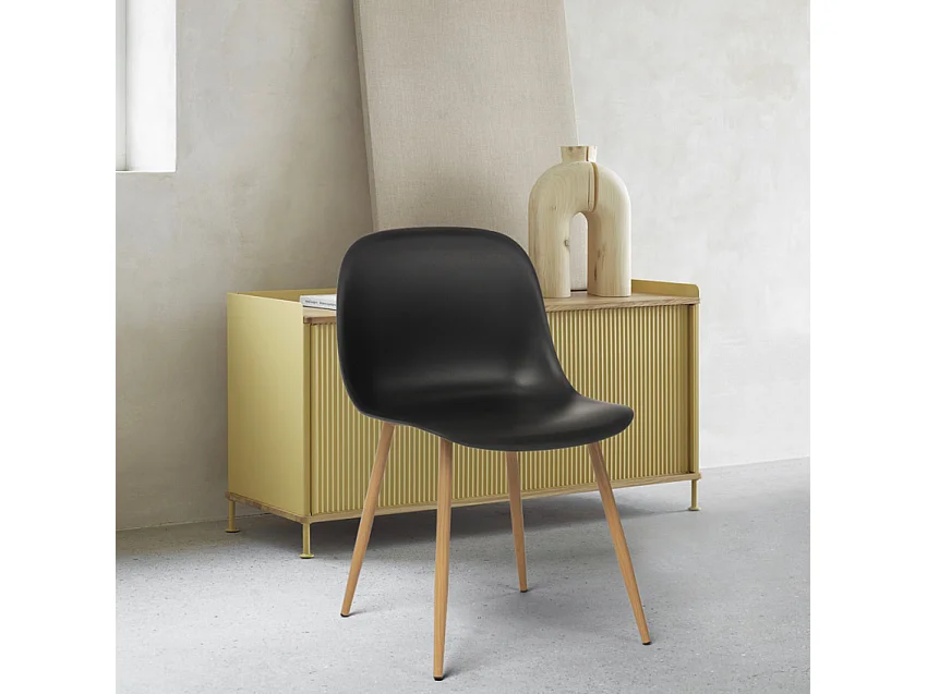 Sillas de diseño escandinavo para cocina comedor restaurante Sleek - Negro