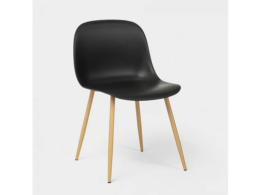 Sillas de diseño escandinavo para cocina comedor restaurante Sleek - Negro