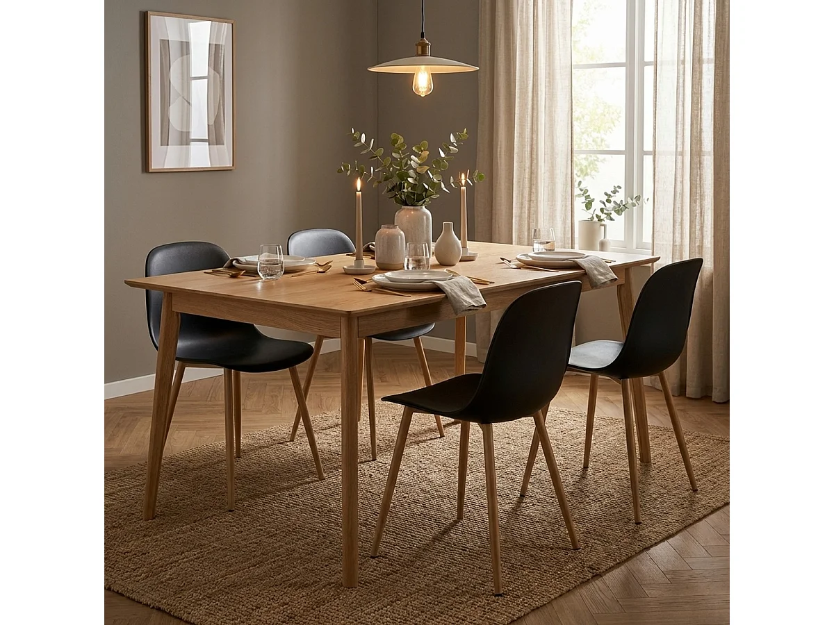 Sillas de diseño escandinavo para cocina comedor restaurante Sleek - Negro