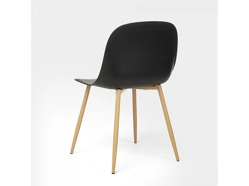 Sillas de diseño escandinavo para cocina comedor restaurante Sleek - Negro