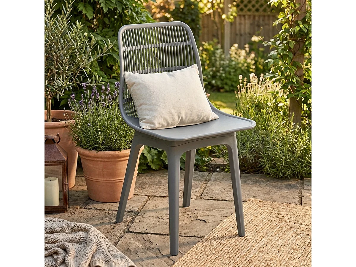 Polypropylen Stuhl für Küche, Bar, Restaurant, moderner Garten Bluetit - Grau