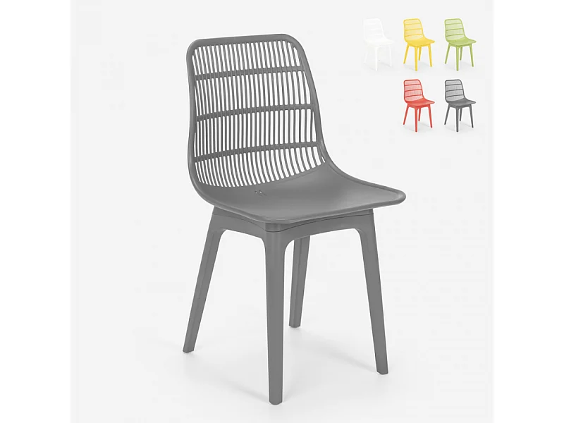 Sedia in polipropilene per cucina bar ristorante giardino moderno Bluetit - Grigio