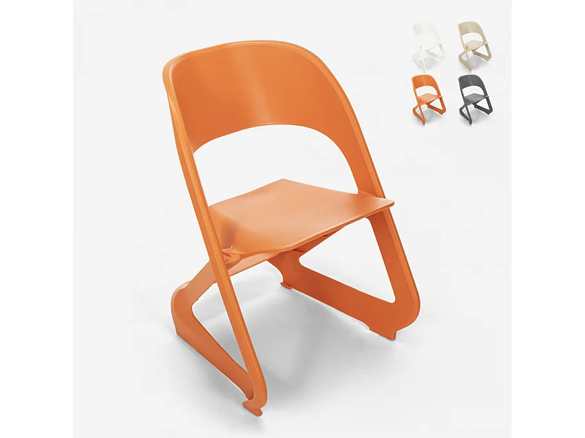 Sedia in plastica design moderno impilabile per bar feste ed eventi pubblici Nest - Arancione
