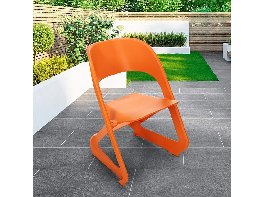 Sedia in plastica design moderno impilabile per bar feste ed eventi pubblici Nest - Arancione