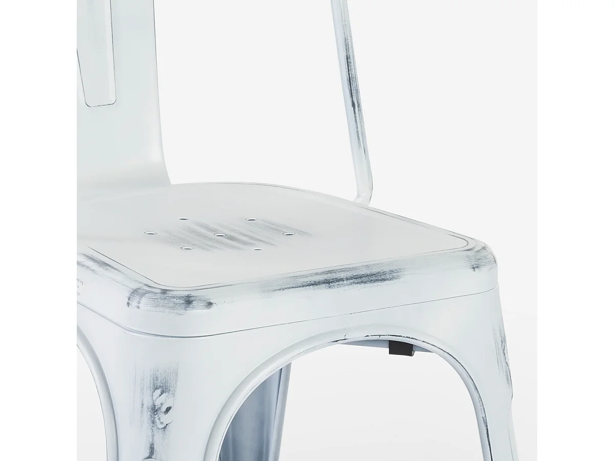 stühle im industriedesign aus metall vintage shabby chic stil steel old - Weiß Shabby