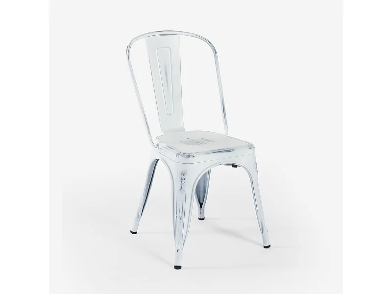 stühle im industriedesign aus metall vintage shabby chic stil steel old - Weiß Shabby