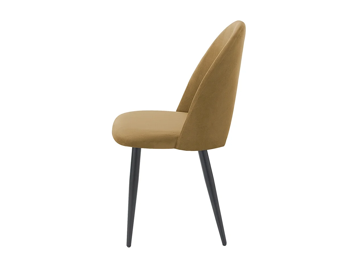 Set aus 4 modernen Design-Küchenstühlen aus Samt Bounty - Taubengrau