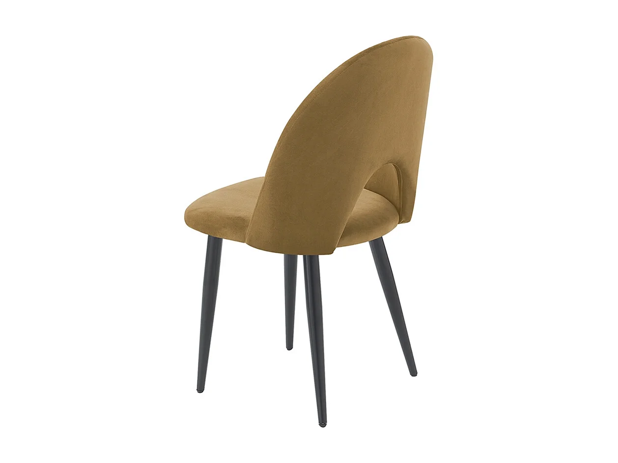 Set aus 4 modernen Design-Küchenstühlen aus Samt Bounty - Taubengrau