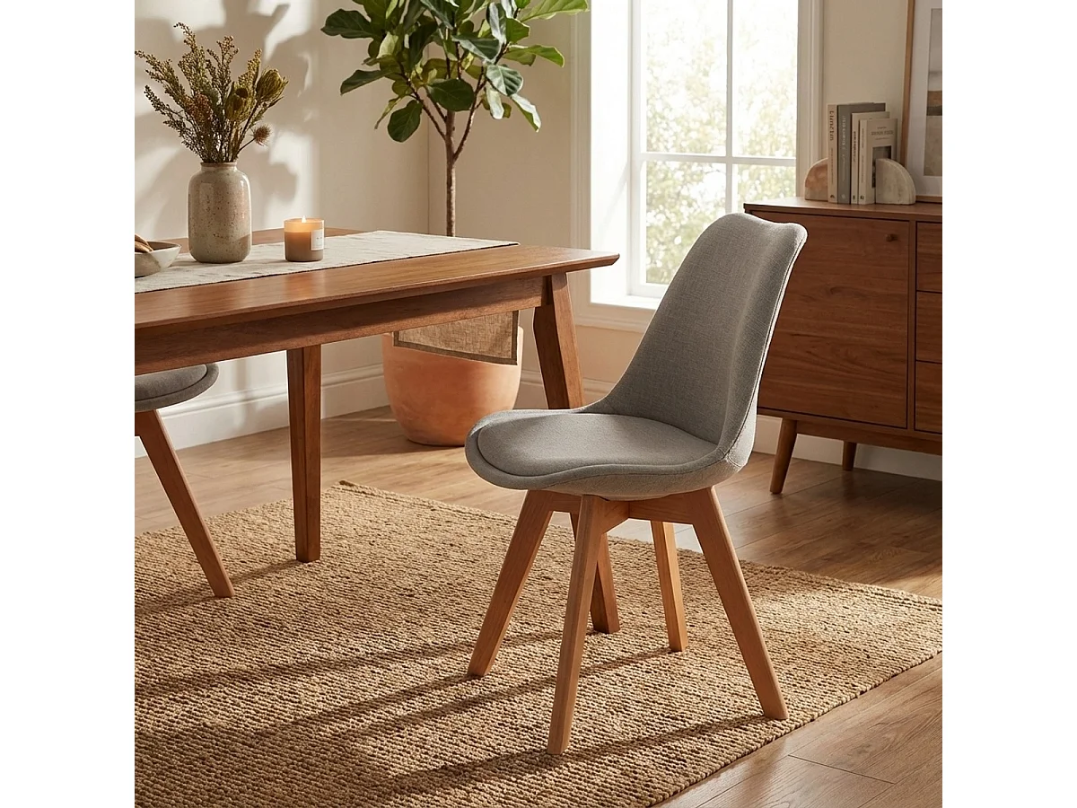 sedie con cuscino tessuto design scandinavo Goblet per cucina e bar nordica plus - Grigio