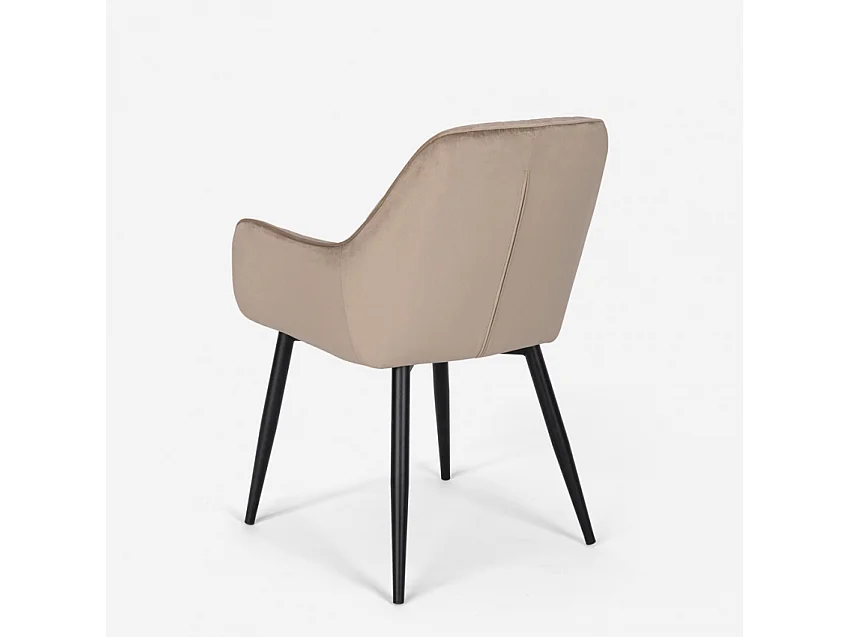 Sillón de salón tapizado en terciopelo de diseño Nirvana - Beige