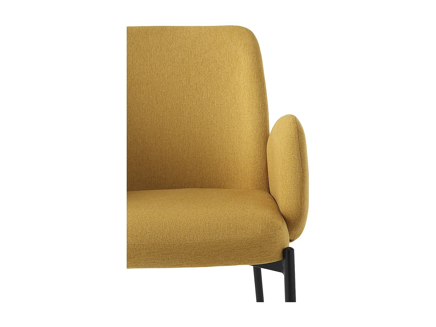 2 x Küchenstühle modern gepolstert aus Stoff mit Armlehnen Antea - Gelb