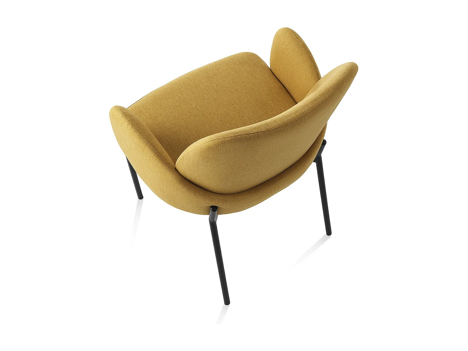 2 x Küchenstühle modern gepolstert aus Stoff mit Armlehnen Antea - Gelb