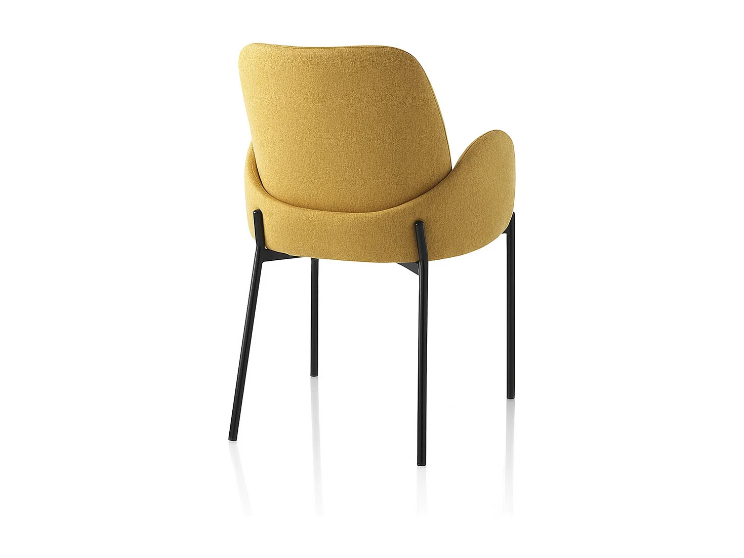 2 x Küchenstühle modern gepolstert aus Stoff mit Armlehnen Antea - Gelb