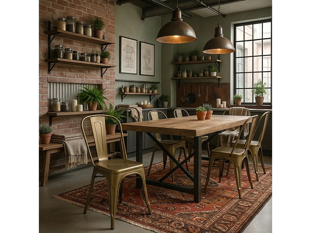 stühle im industriedesign aus metall vintage shabby chic stil steel old - Gold