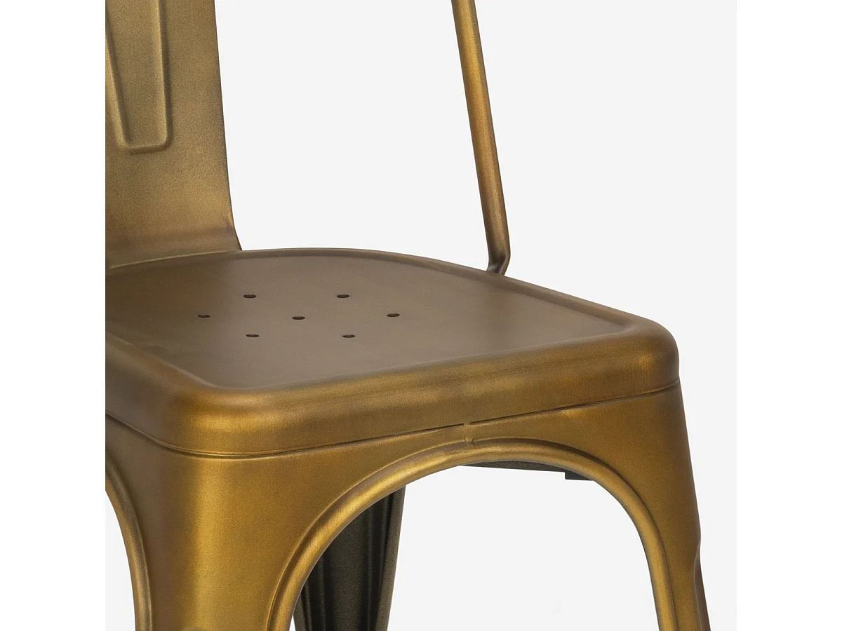 stühle im industriedesign aus metall vintage shabby chic stil steel old - Gold