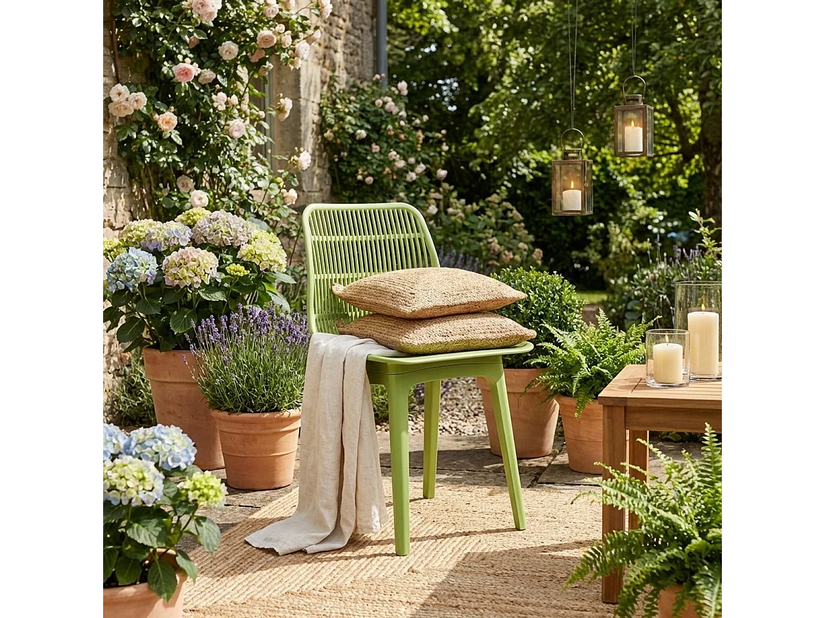 Polypropylen Stuhl für Küche, Bar, Restaurant, moderner Garten Bluetit - Grün