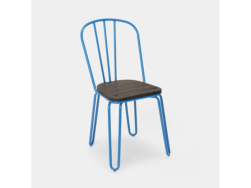 Stuhl für bar- und küche aus stahl im industriestil Ferrum - Blau
