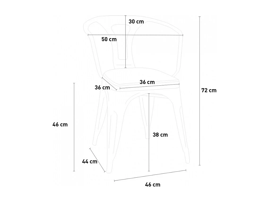 Stuhl industrie-design bar küche Steel Wood Arm Light - Weiß