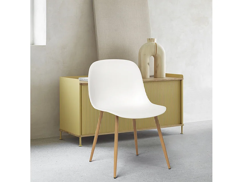 Sillas de diseño escandinavo para cocina comedor restaurante Sleek - Blanco