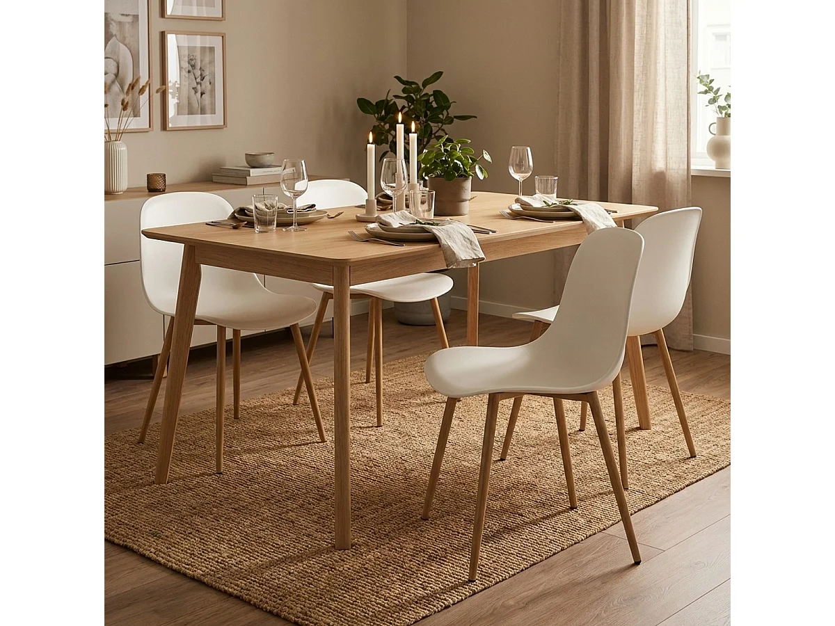 Sillas de diseño escandinavo para cocina comedor restaurante Sleek - Blanco