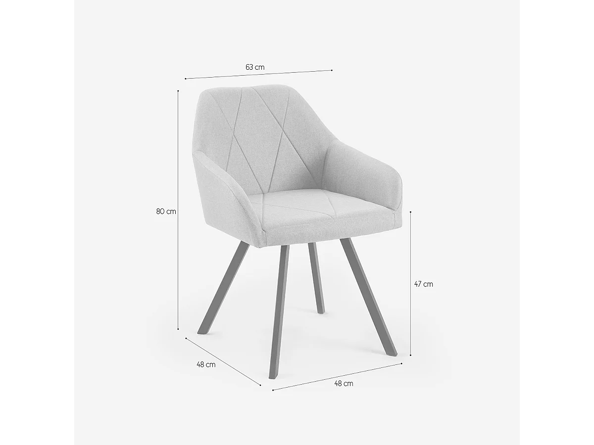 Stoffstuhl mit Armlehnen für Esszimmer und Küche Rakna - Beige