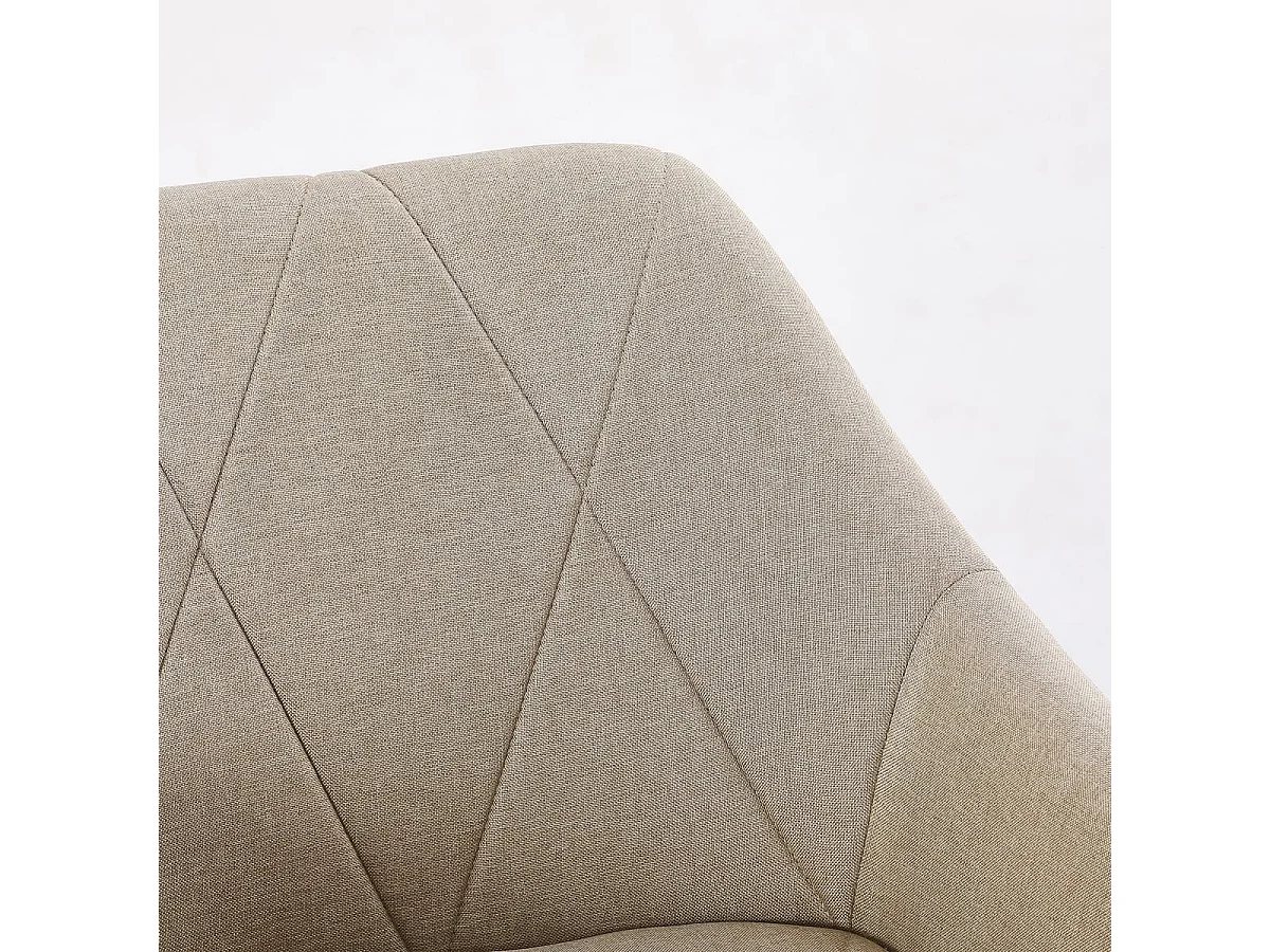 Chaise Rakna en tissu avec accoudoirs pour salle à manger et cuisine - Beige