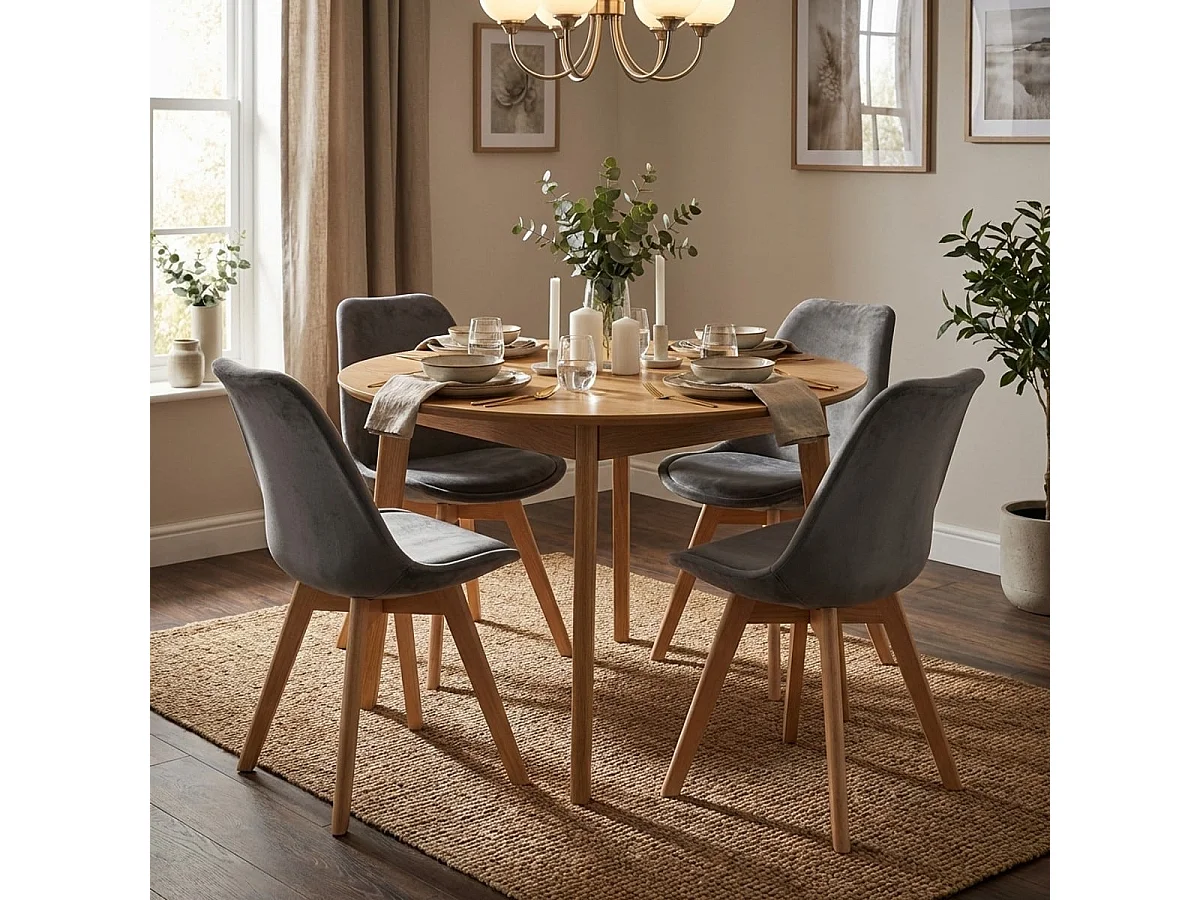 Skandinavischer Designstuhl aus Samt Holz mit Kissen für Küchen Bars Restaurant Dolphin Lux - Grau