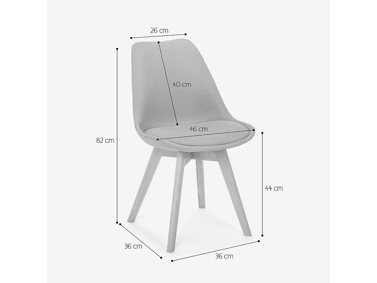 Skandinavischer Designstuhl aus Samt Holz mit Kissen für Küchen Bars Restaurant Dolphin Lux - Grau