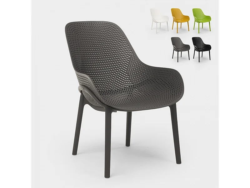 Sedie design moderno per cucina e bar in polipropilene Majestic - Grigio