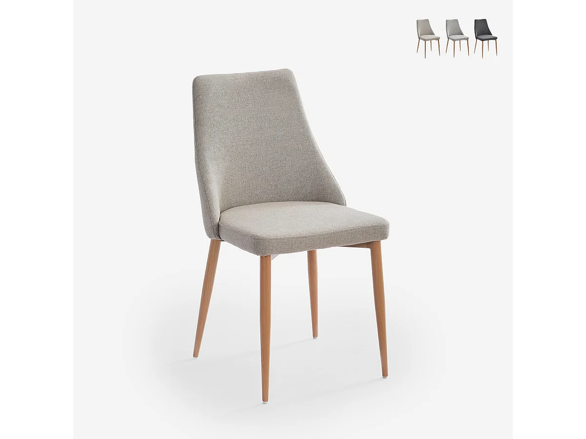 Stuhl gepolstert modern aus Stoff für Esszimmer und Küche Sirka - Beige