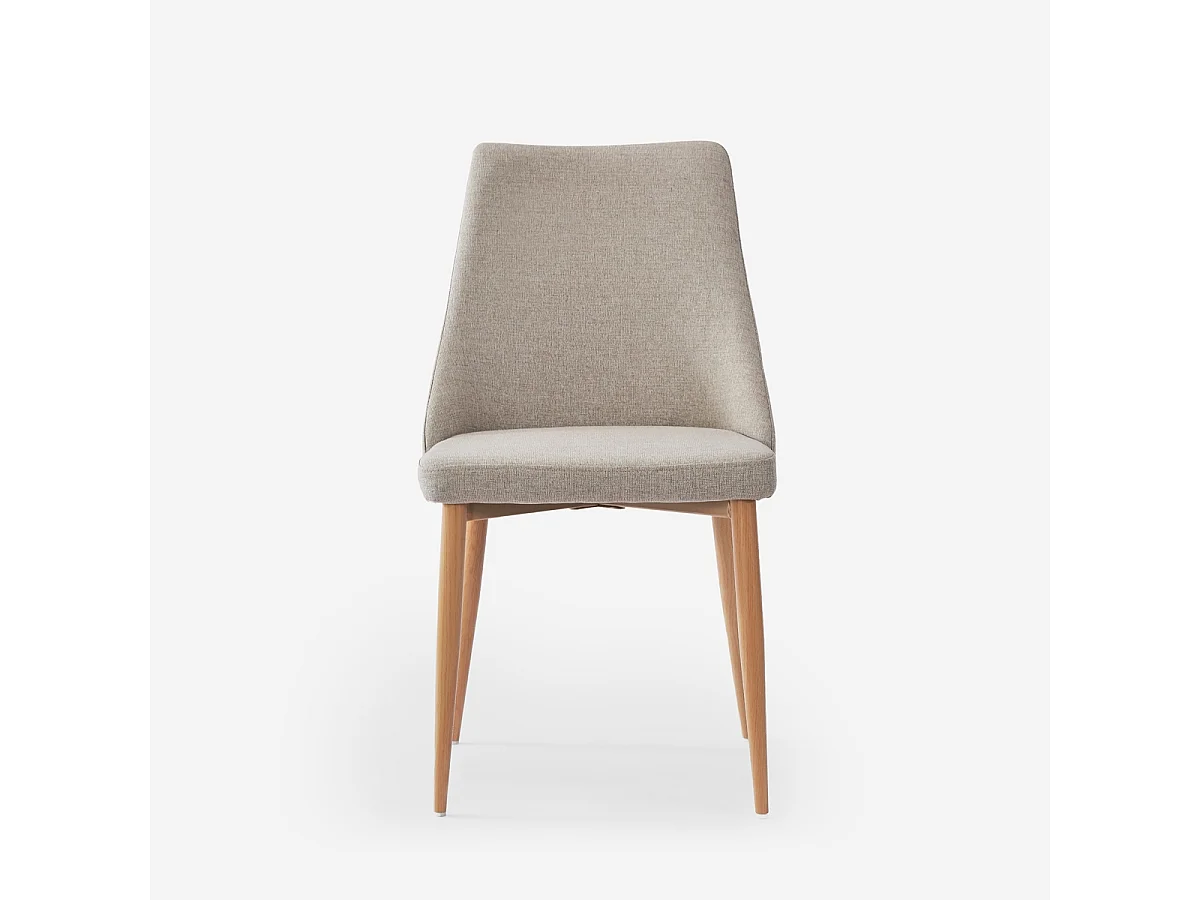 Stuhl gepolstert modern aus Stoff für Esszimmer und Küche Sirka - Beige
