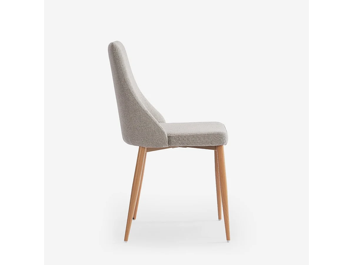 Stuhl gepolstert modern aus Stoff für Esszimmer und Küche Sirka - Beige