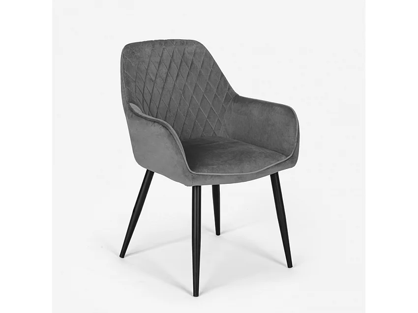 Sillón de salón tapizado en terciopelo de diseño Nirvana - Gris Oscuro