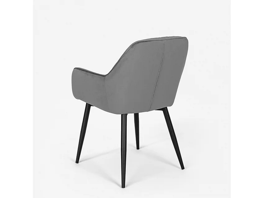 Sillón de salón tapizado en terciopelo de diseño Nirvana - Gris Oscuro