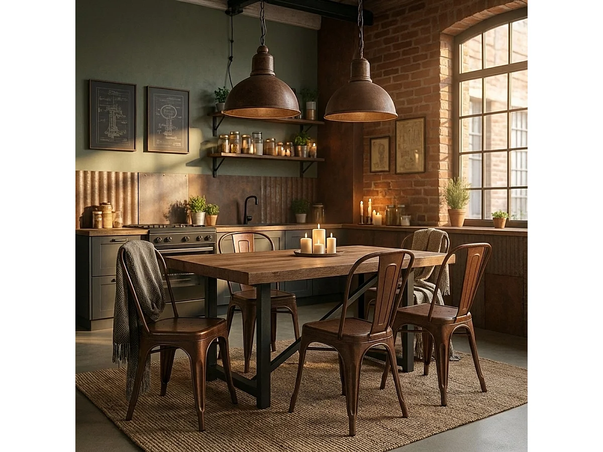 stühle im industriedesign aus metall vintage shabby chic stil steel old - Bronze