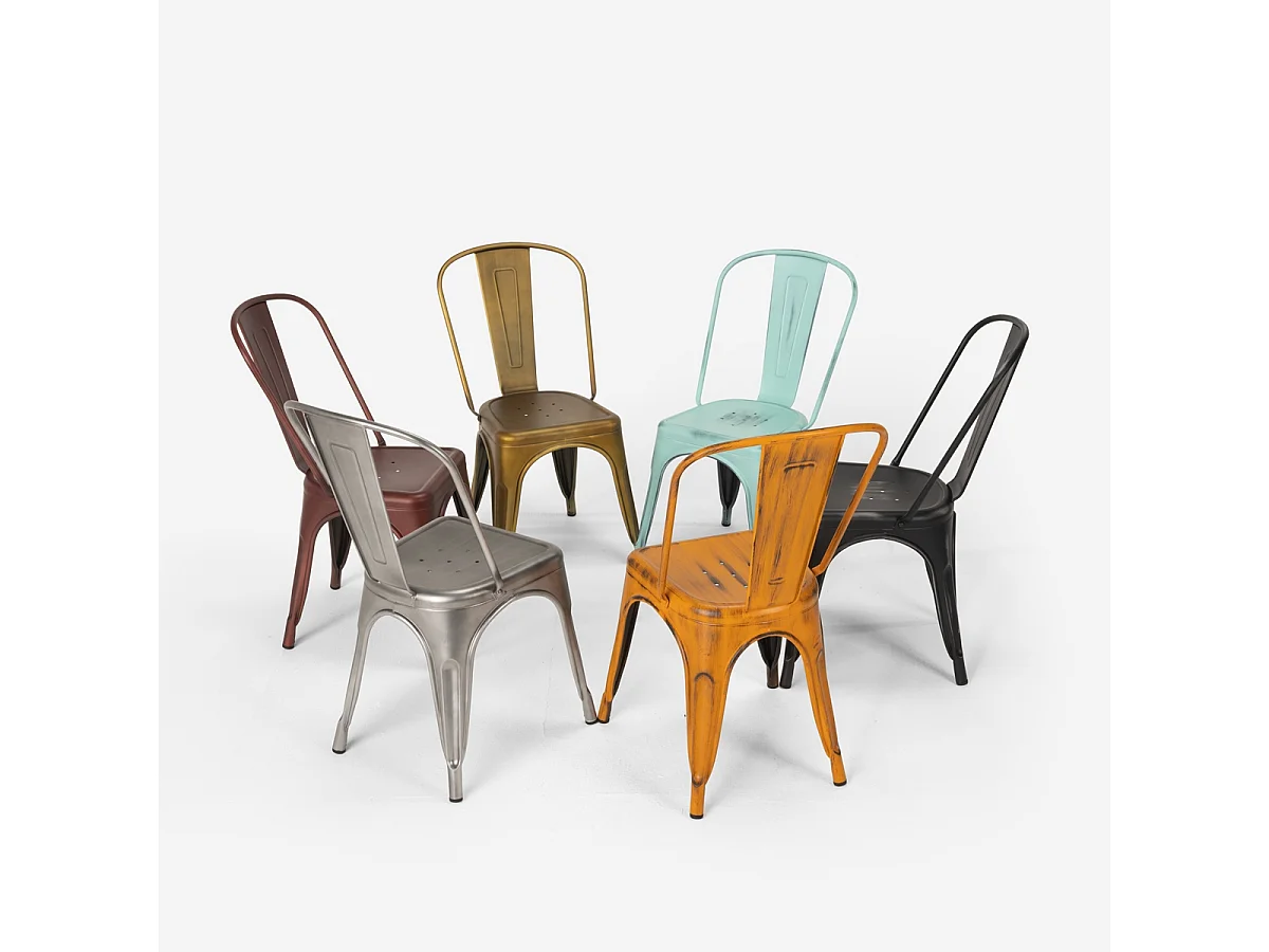 stühle im industriedesign aus metall vintage shabby chic stil steel old - Bronze