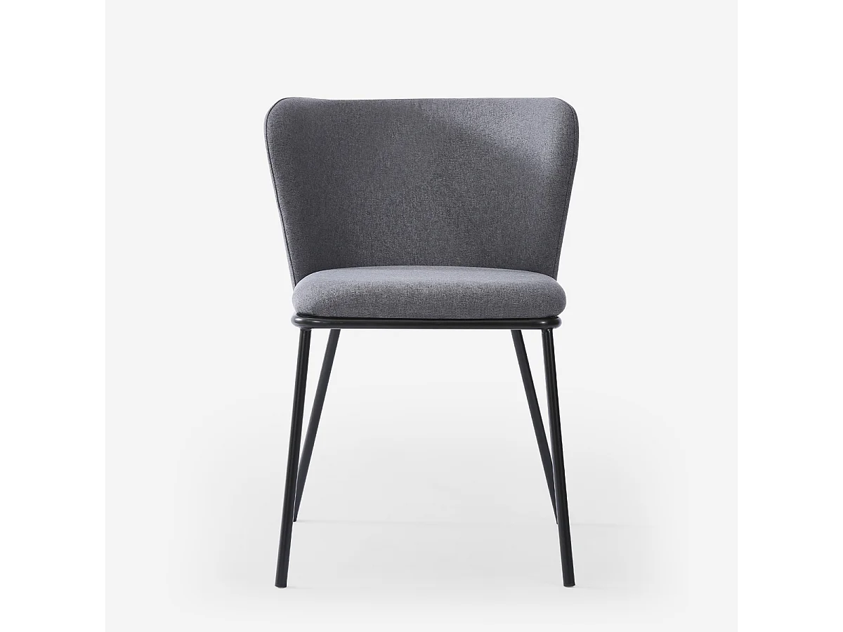 Stuhl für das Esszimmer in modernem Design aus Stoff mit schwarzen Beinen Lasta - Dunkel Grau