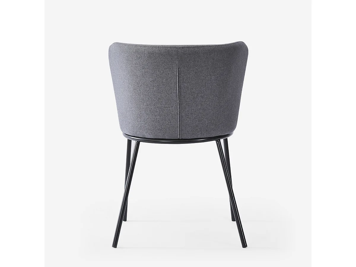 Stuhl für das Esszimmer in modernem Design aus Stoff mit schwarzen Beinen Lasta - Dunkel Grau