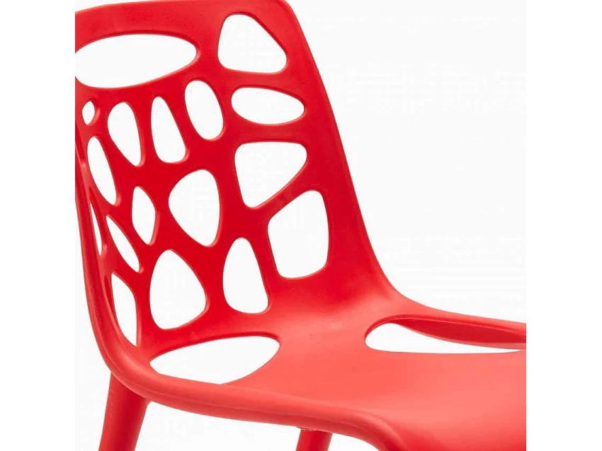 Sedie polipropilene antiuv design moderno Gelateria Connubia per cucina e bar - Rosso