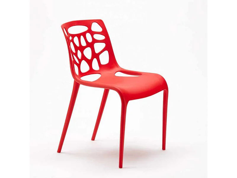 Sedie polipropilene antiuv design moderno Gelateria Connubia per cucina e bar - Rosso